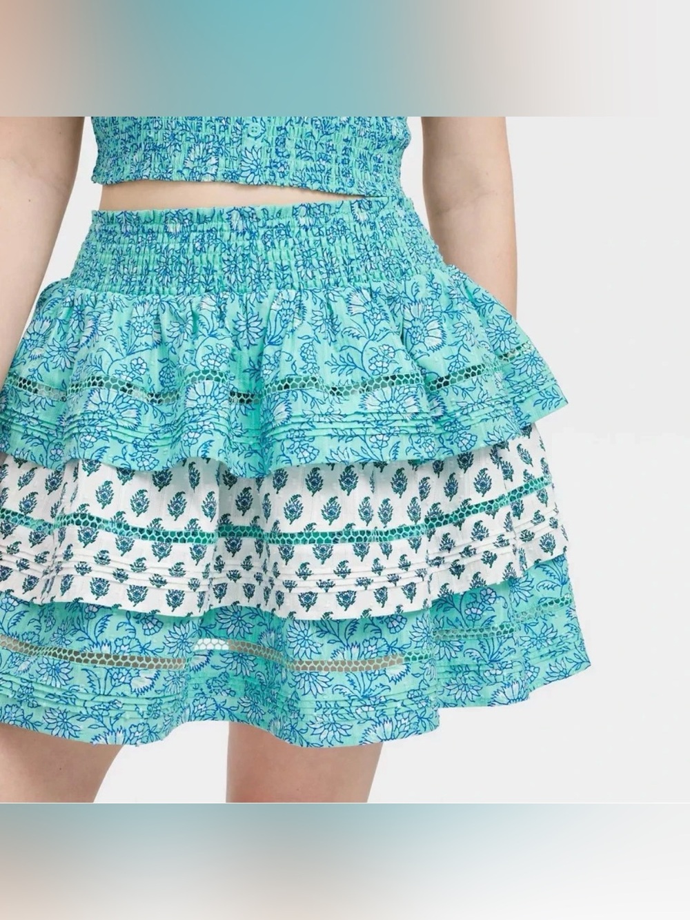 ROLLER RABBIT Tiered Mini Skirt, size S, NWOT